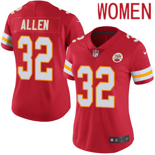 Women Kansas City Chiefs #32 Marcus Allen Nike Red Vapor Limited NFL Jersey->women nfl jersey->Women Jersey